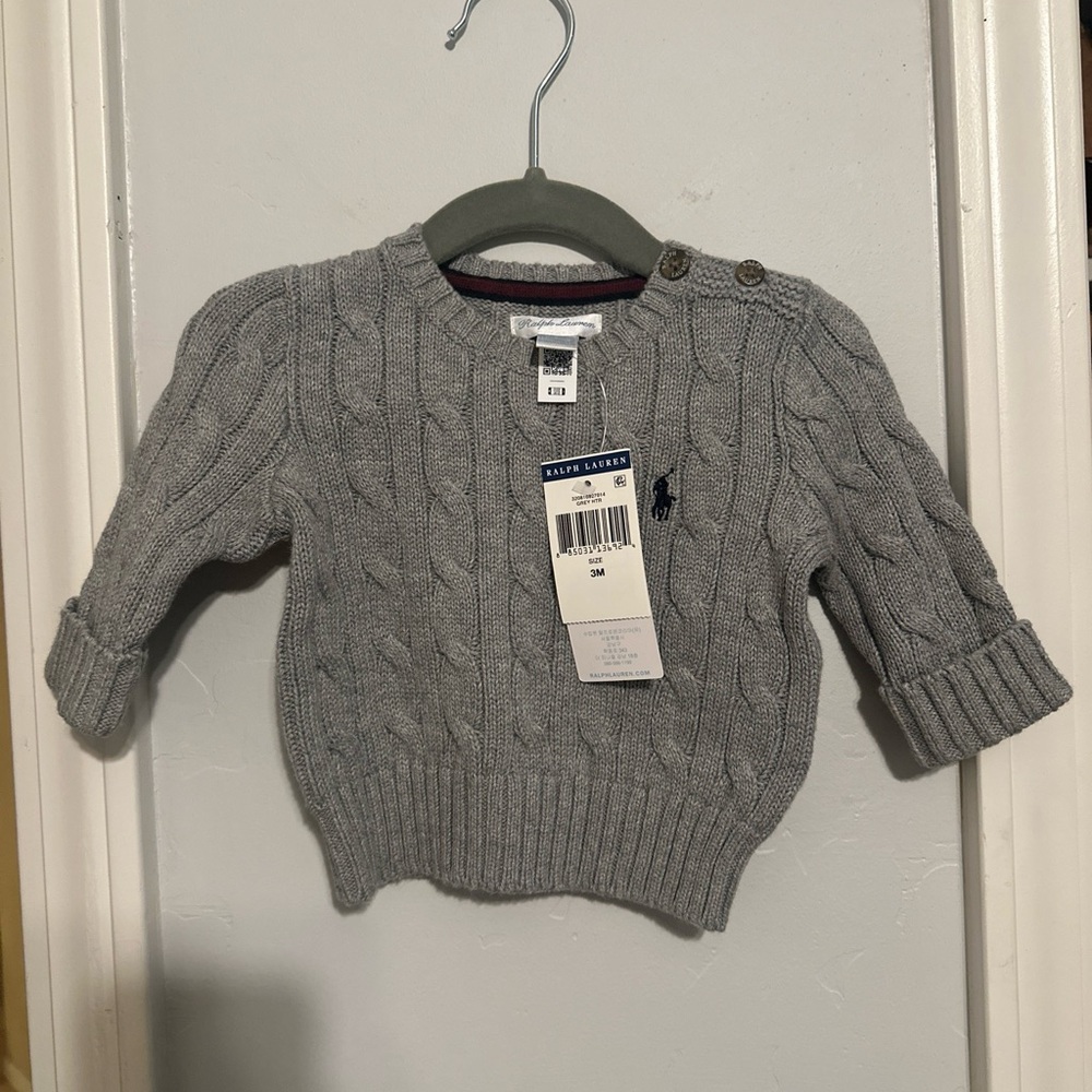 Ralph Lauren Heather Gray Knit Sweater